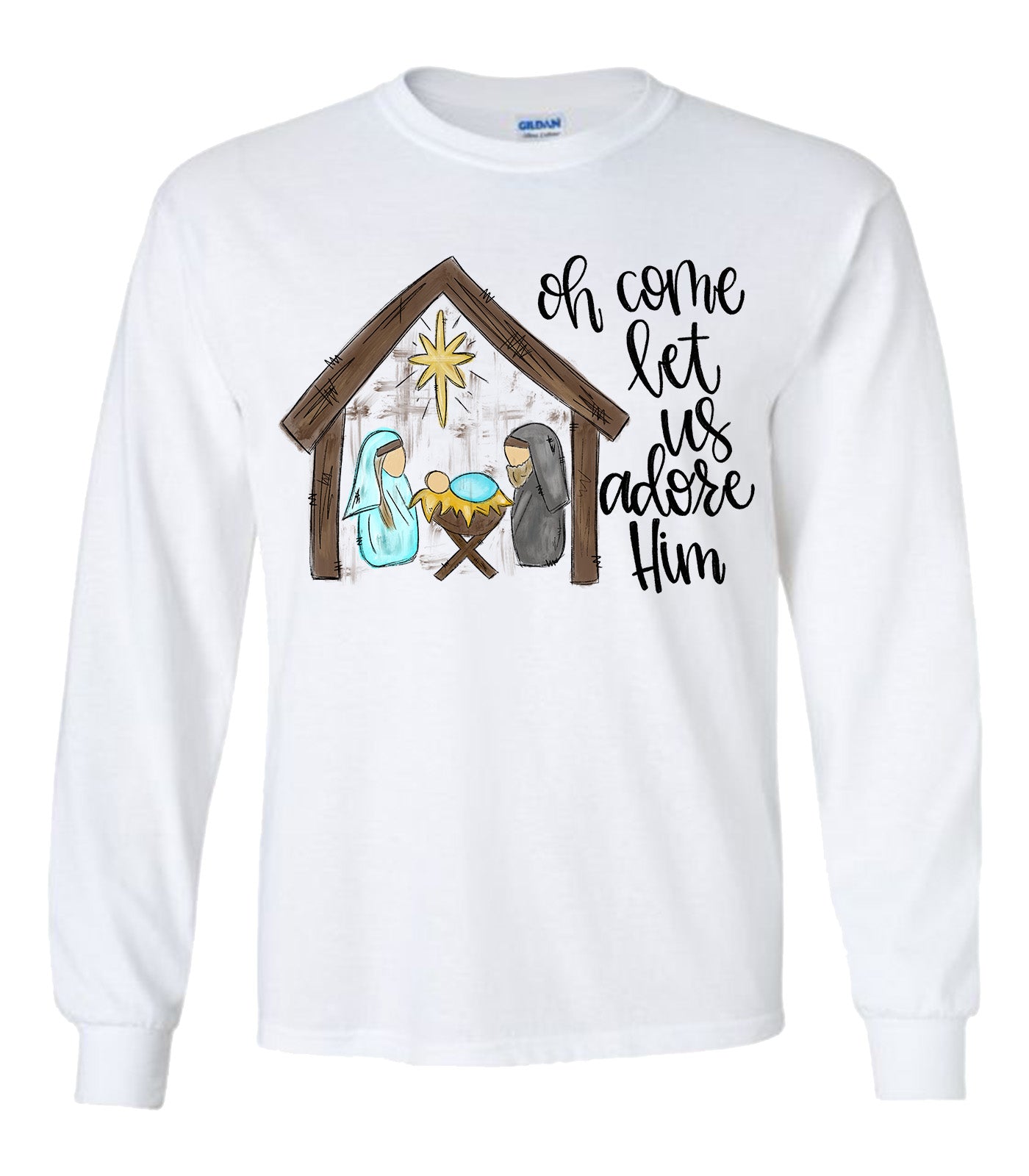 Oh Come Let Us Adore Him Tee - Southern Grace Creations