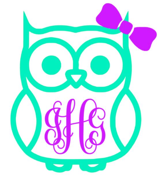 Owl Monogram Decal - Southern Grace Creations