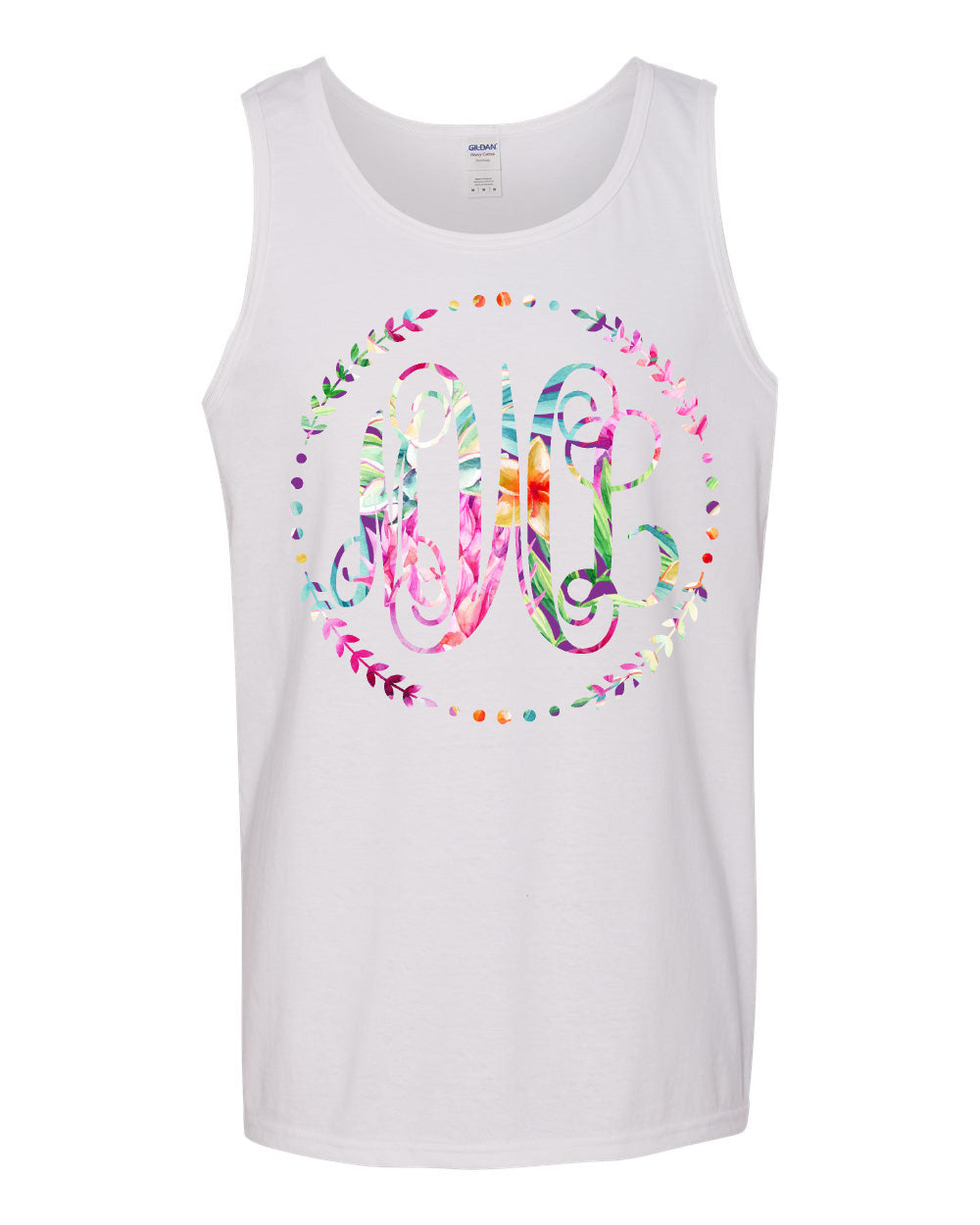 PINEAPPLE FLORAL VINE MONOGRAM PRINTED SHIRT - Southern Grace Creations