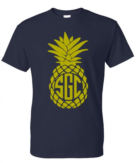 PINEAPPLE MONOGRAM TEE - Southern Grace Creations