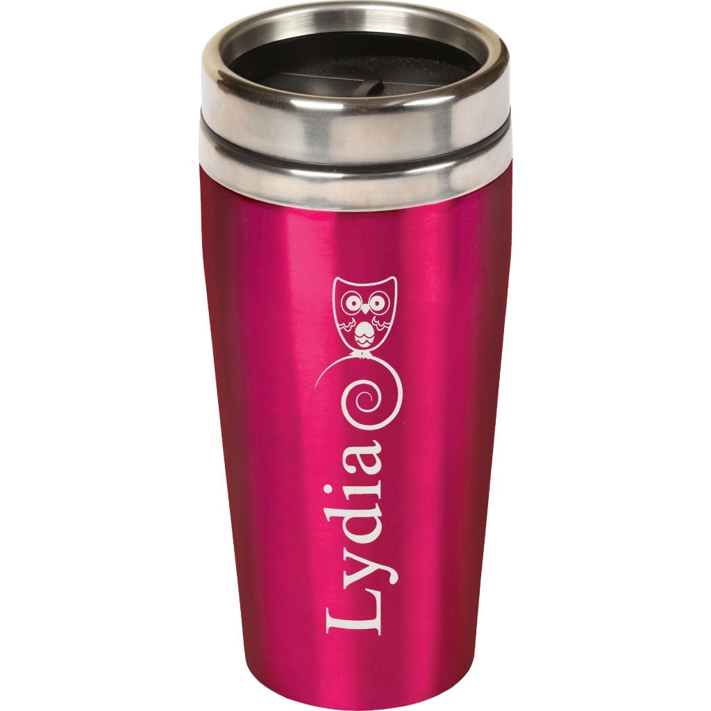 PINK TRAVEL MUG 16 OZ. - Engravable (ZHZO22) - Southern Grace Creations