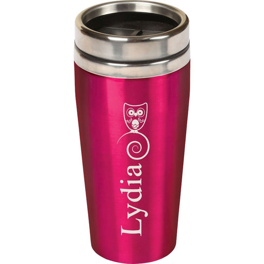 PINK TRAVEL MUG 16 OZ. - Engravable (ZHZO22) - Southern Grace Creations