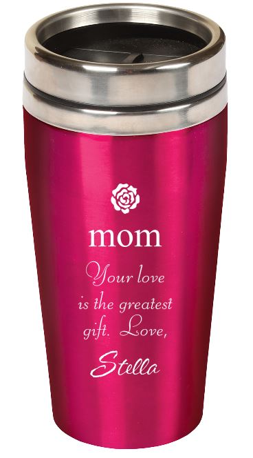 PINK TRAVEL MUG 16 OZ. - Engravable (ZHZO22) - Southern Grace Creations