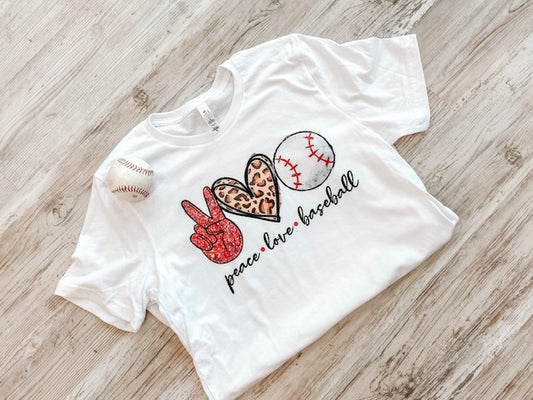 Peace Love Baseball Tee - Southern Grace Creations