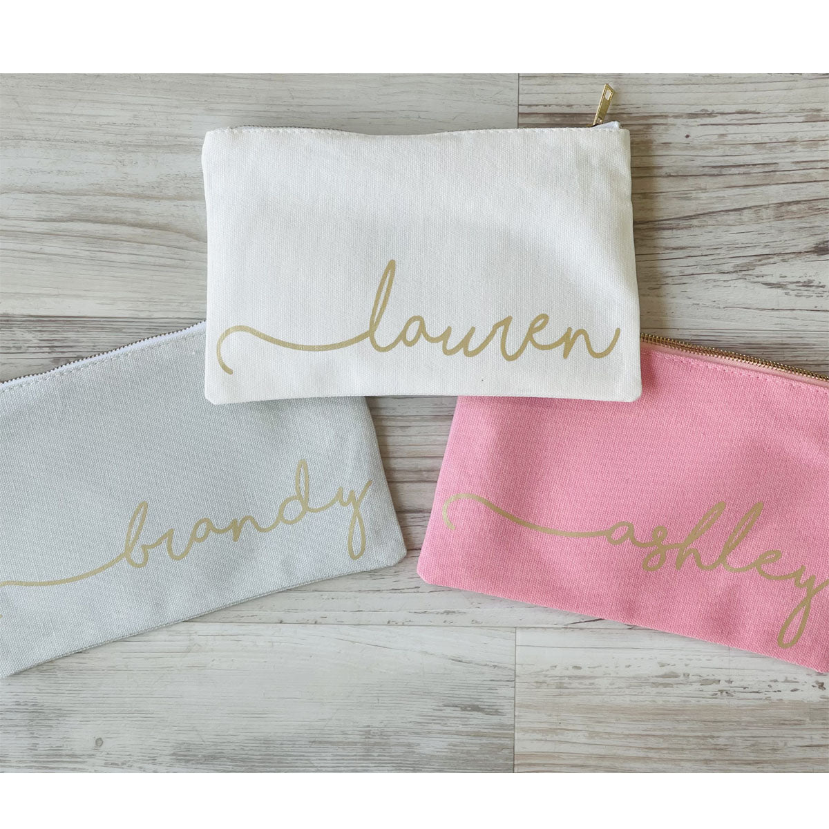 Personalized Cosmetic Bag - Grey - Southern Grace Creations