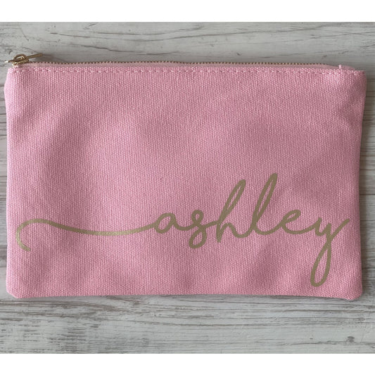 Personalized Cosmetic Bag - Pink - Southern Grace Creations