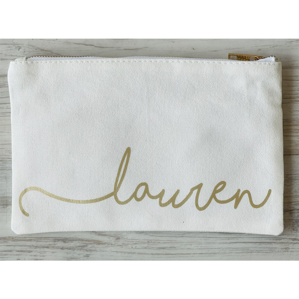 Personalized Cosmetic Bag - White - Southern Grace Creations