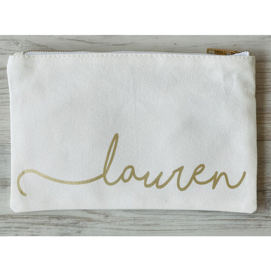 Personalized Cosmetic Bag - White - Southern Grace Creations
