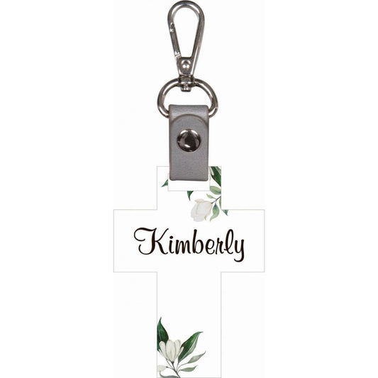 Personalized Cross Key Chain (Engravable) - Southern Grace Creations