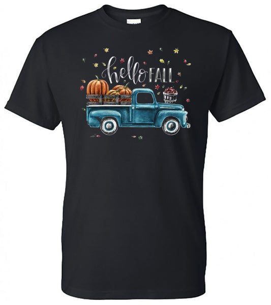Pumpkin Truck Shirt - Black Tee - Southern Grace Creations