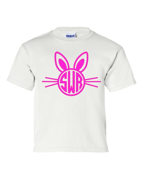 Rabbit with Whiskers Monogram - Easter - Southern Grace Creations