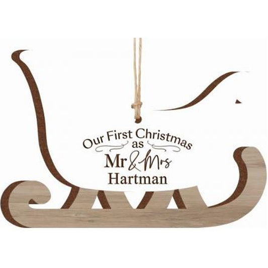 SLEIGH ORNAMENT - Laser Engravable - Southern Grace Creations