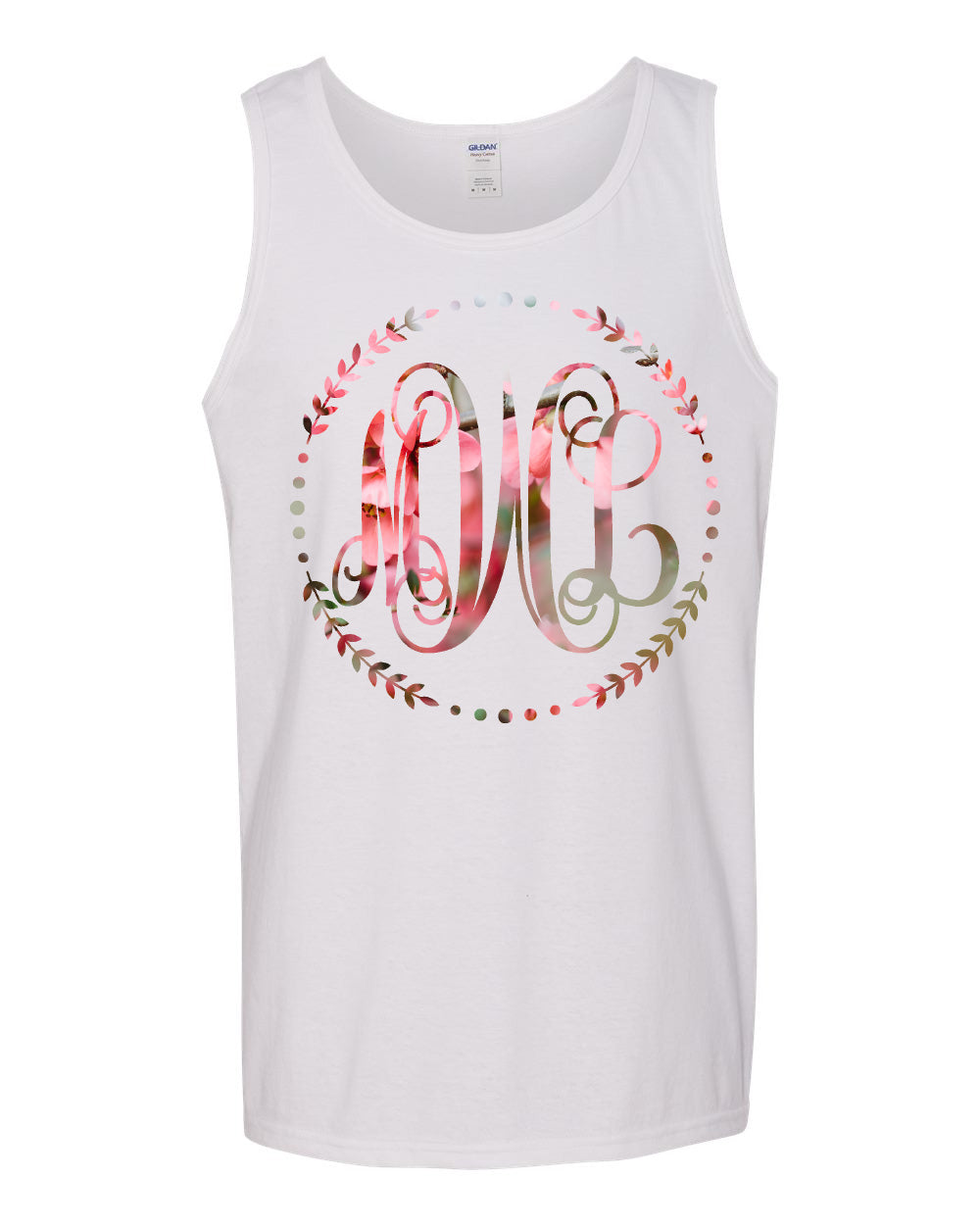 SPRING BLOSSOM VINE MONOGRAM PRINTED SHIRT - Southern Grace Creations