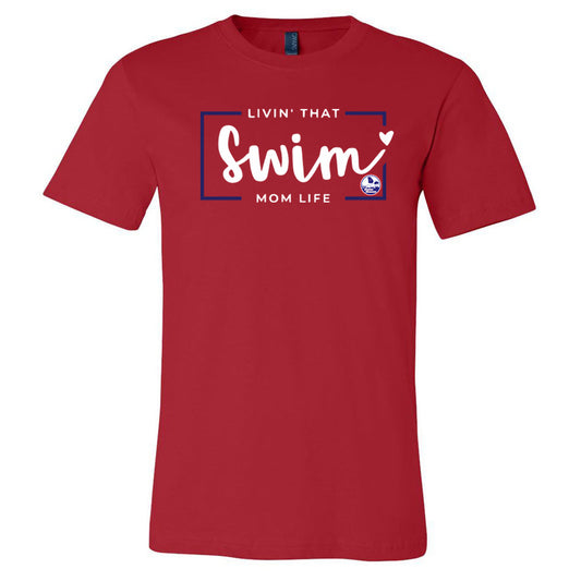 SWIM MACON - LIVIN THAT SWIM MOM LIFE - Red (Tee/Hoodie/Sweatshirt) - Southern Grace Creations