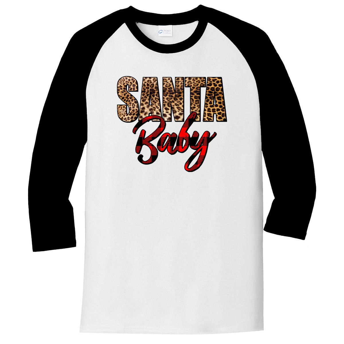 Santa Baby Leopard Plaid Tee - Southern Grace Creations