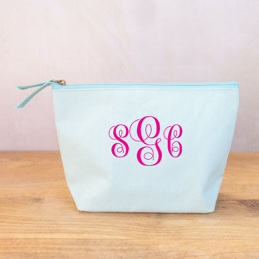 Shore Cosmetic Bag in Aruba Blue - Southern Grace Creations