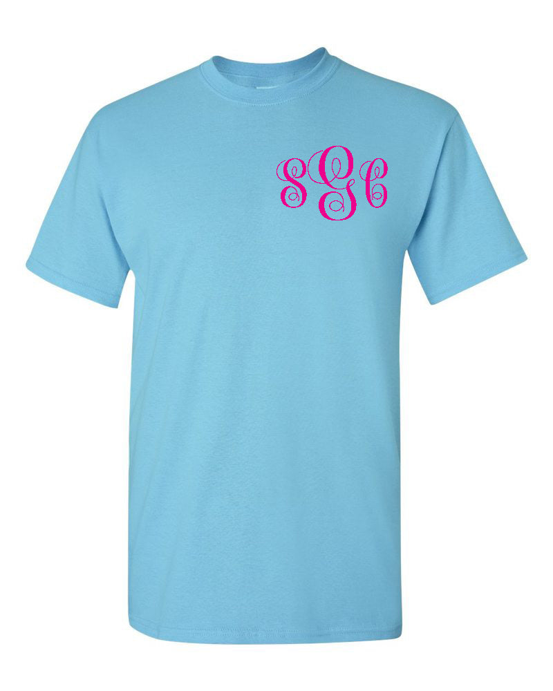 Short Sleeve Monogram Tee (Left Chest) - Southern Grace Creations
