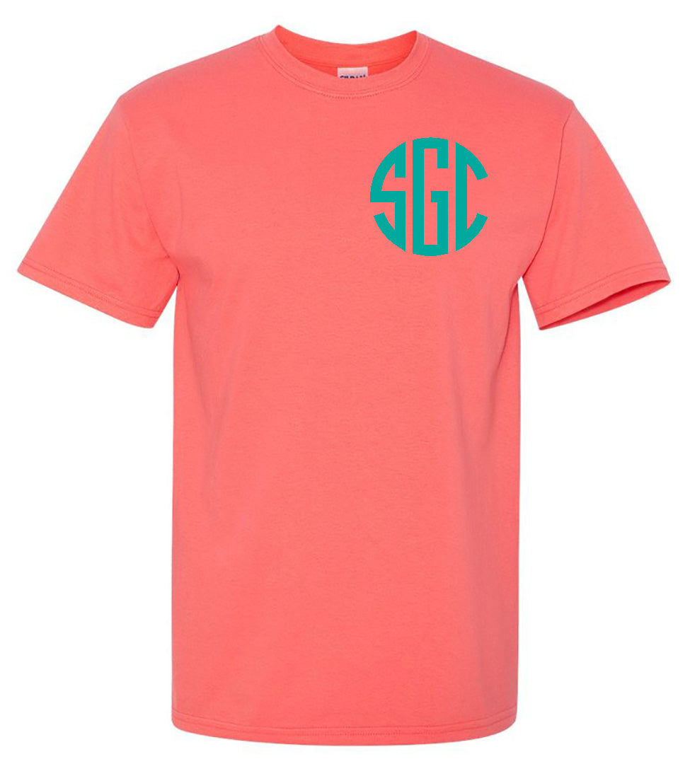 Short Sleeve Monogram Tee (Left Chest) - Southern Grace Creations