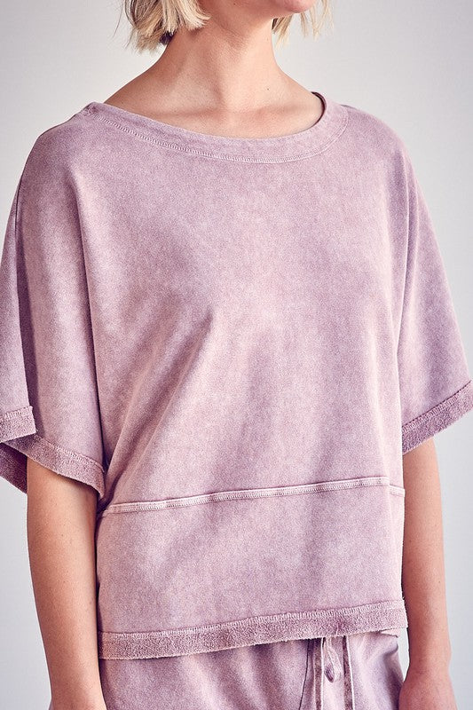 Stone Washed Shorts - Dusty Mauve - Southern Grace Creations