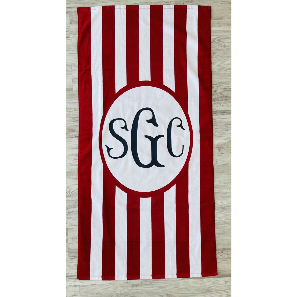 Stripe Beach Tote & Towel Set - Red/White - Southern Grace Creations