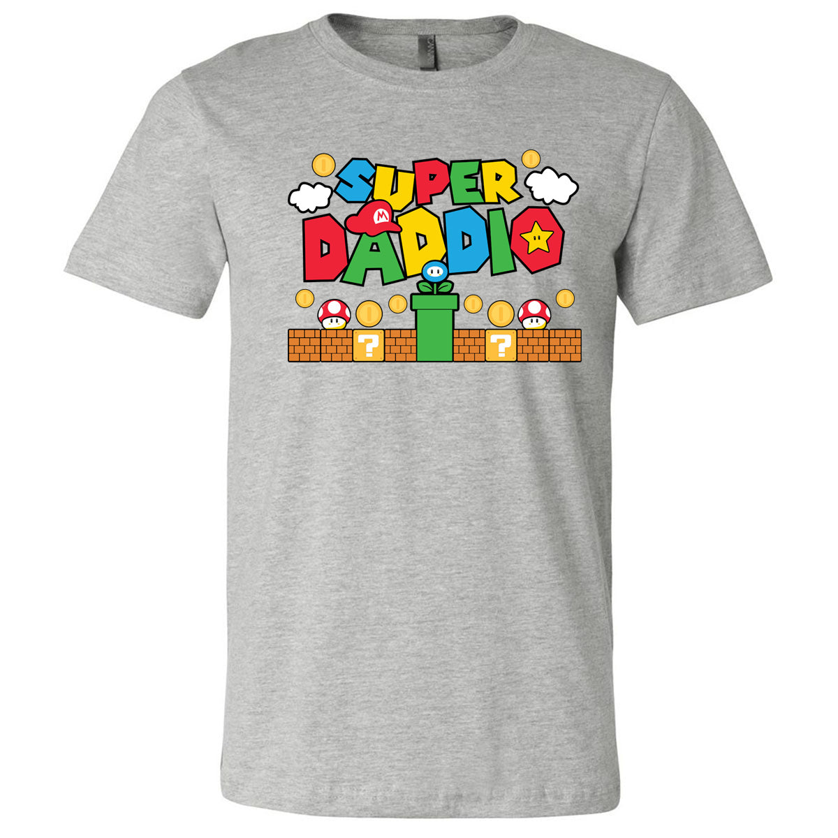 Super Daddio - Athletic Heather Short Sleeves Tee - Southern Grace Creations