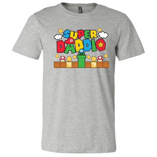 Super Daddio - Athletic Heather Short Sleeves Tee - Southern Grace Creations