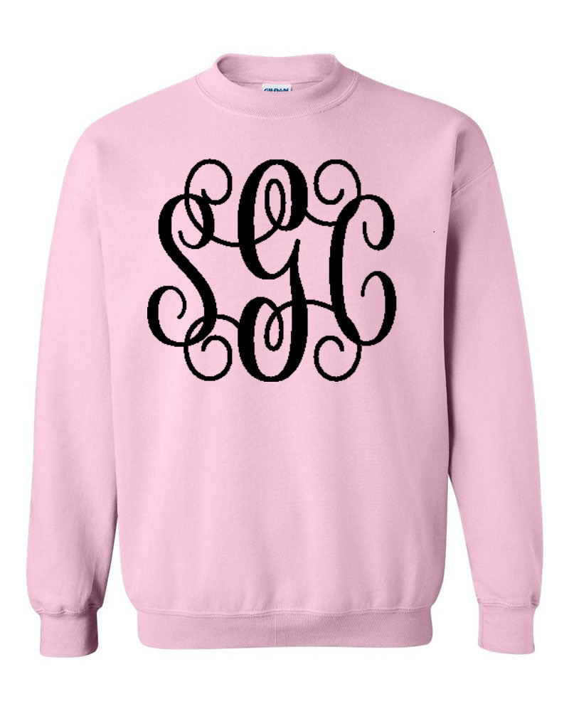 Sweat shirt with Big Monogram - Youth - Southern Grace Creations