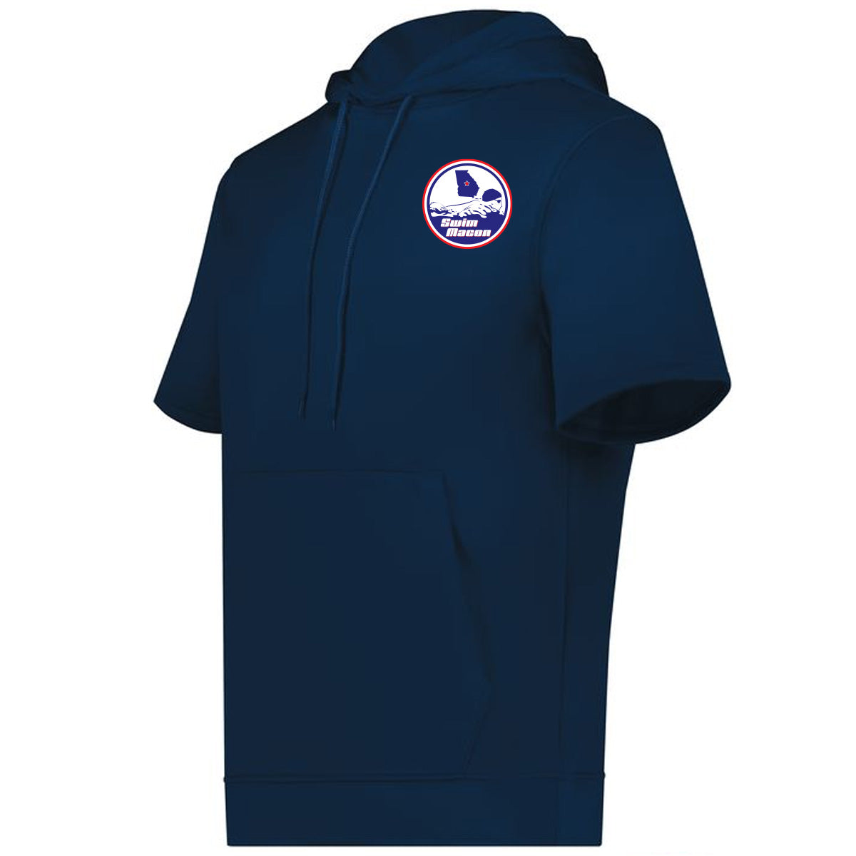 Swim Macon - WICKING FLEECE SHORT SLEEVE HOODIE - Navy (6871) - Southern Grace Creations