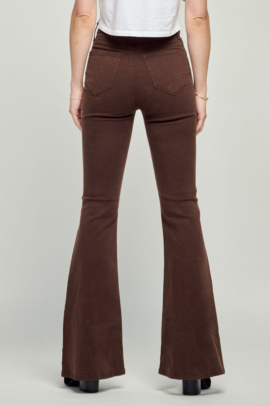 Sydney Flare Pants-Brown - Southern Grace Creations