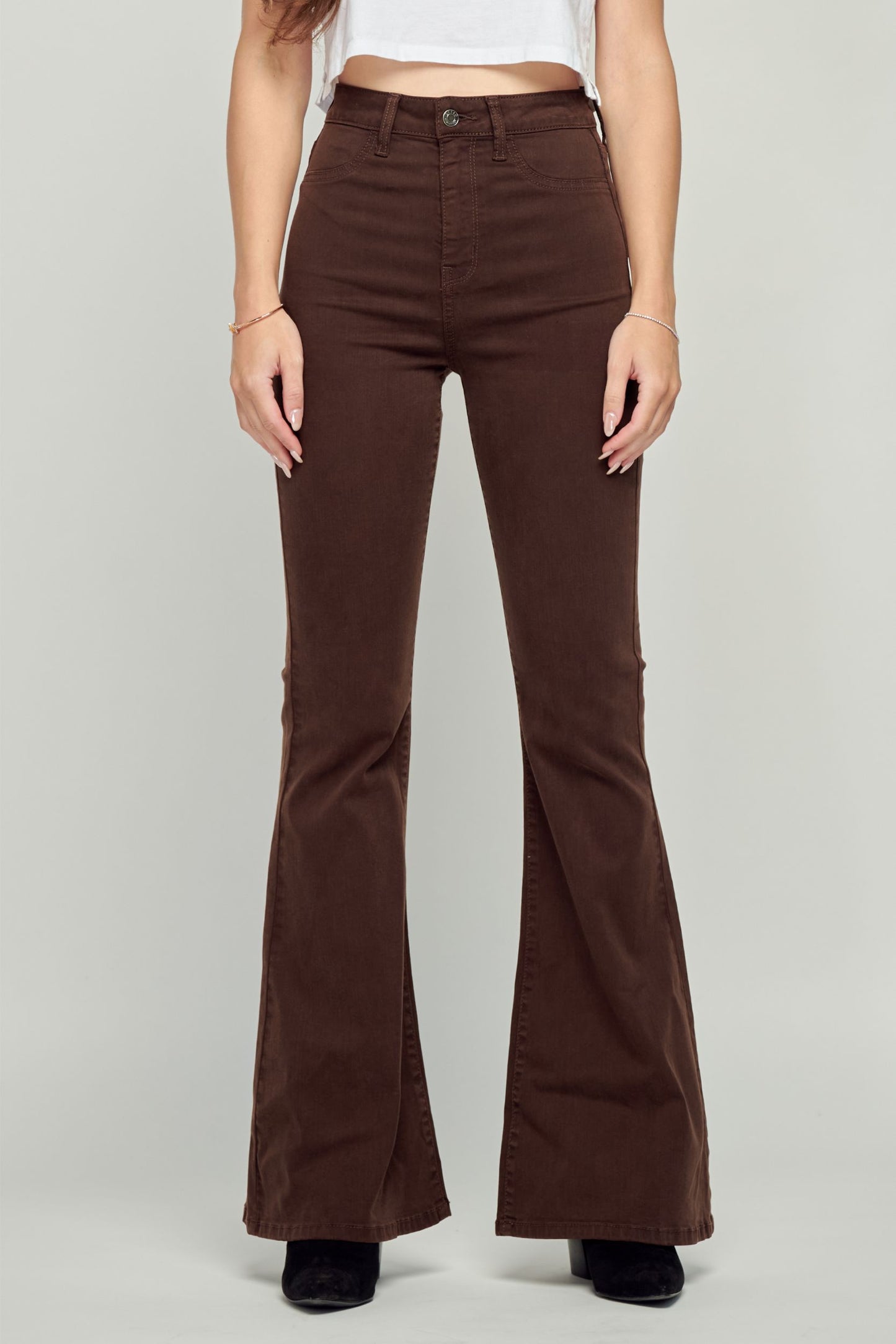 Sydney Flare Pants-Brown - Southern Grace Creations