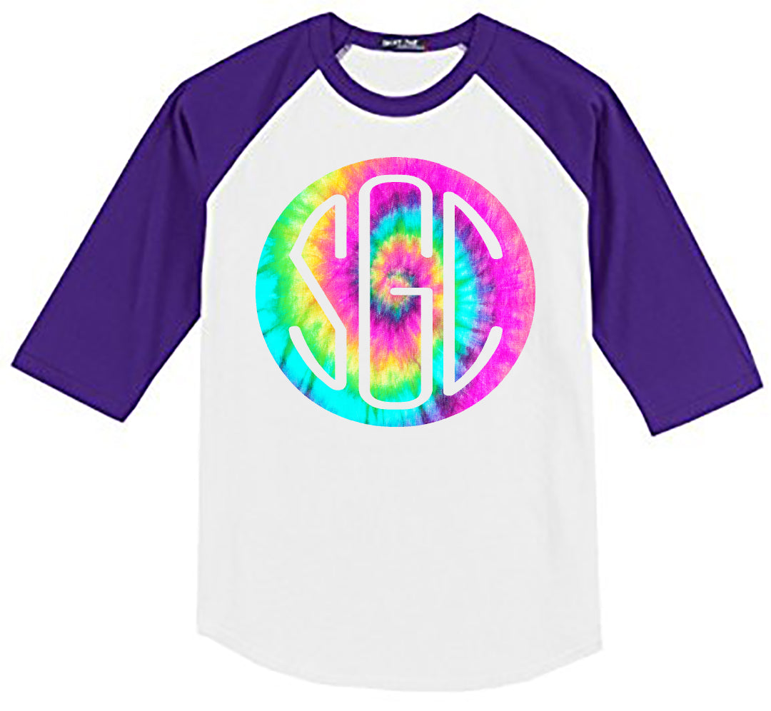 TIE DYE PASTEL ROUND MONOGRAM SHIRT - Southern Grace Creations