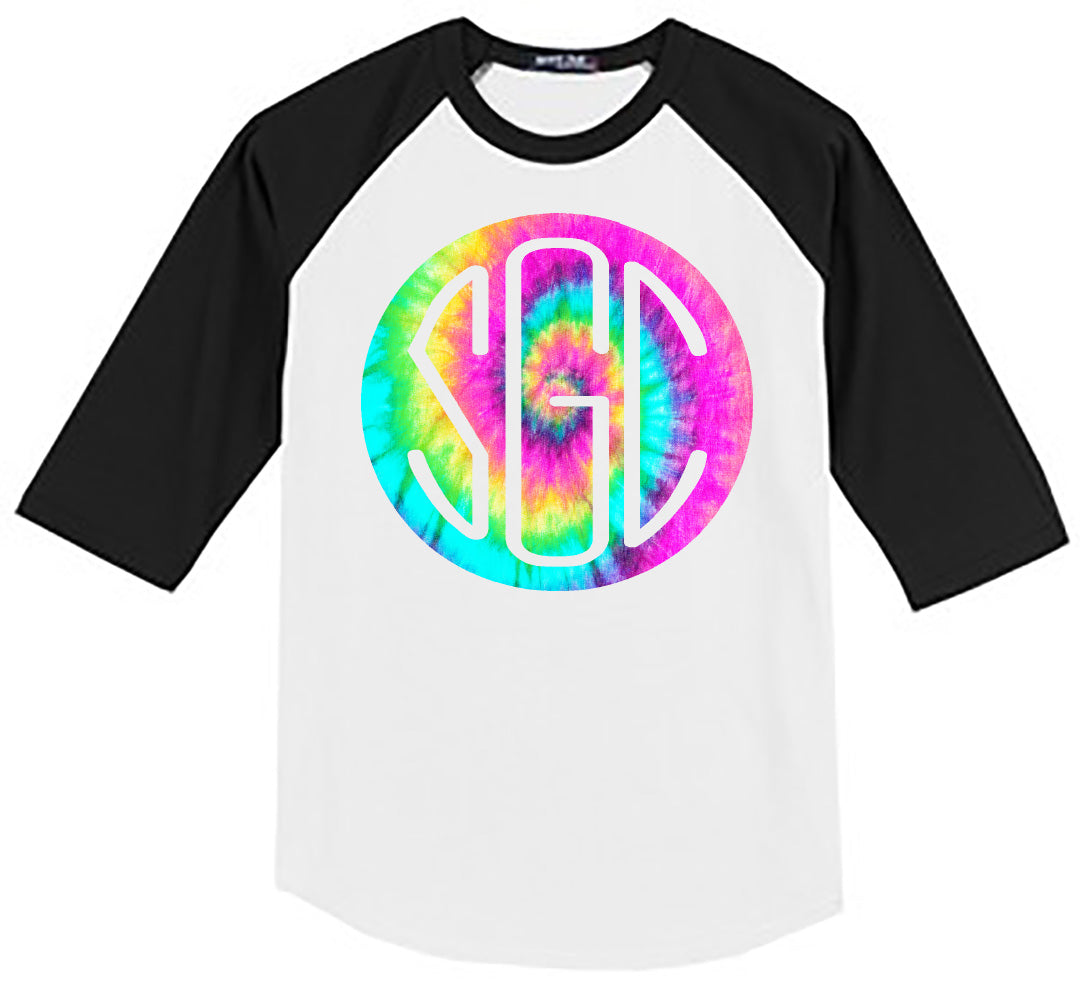 TIE DYE PASTEL ROUND MONOGRAM SHIRT - Southern Grace Creations