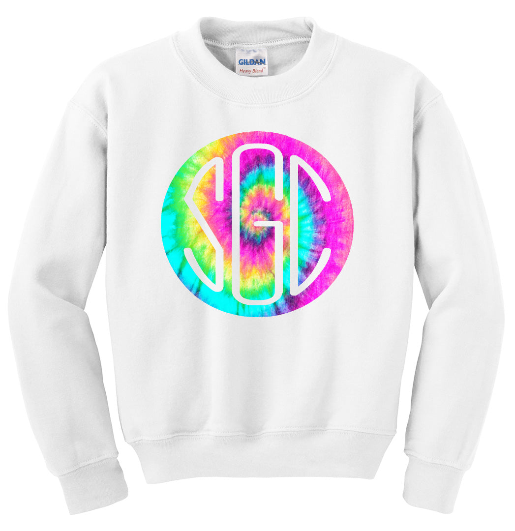 TIE DYE PASTEL ROUND MONOGRAM SHIRT - Southern Grace Creations