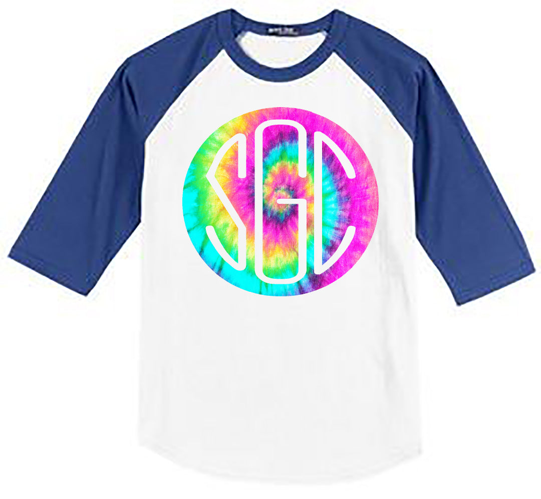 TIE DYE PASTEL ROUND MONOGRAM SHIRT - Southern Grace Creations