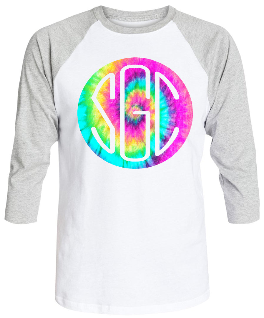 TIE DYE PASTEL ROUND MONOGRAM SHIRT - Southern Grace Creations