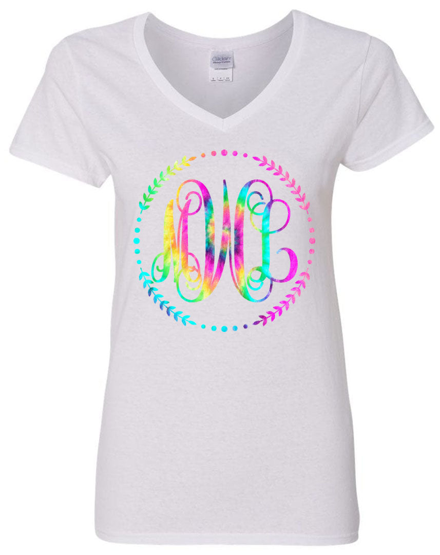 TIE DYE PASTEL VINE MONOGRAM SHIRT - Southern Grace Creations