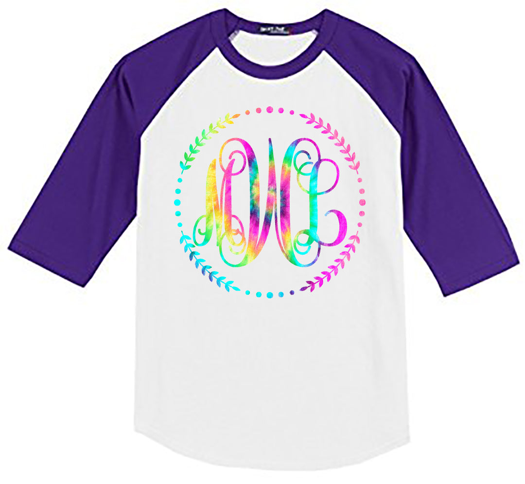 TIE DYE PASTEL VINE MONOGRAM SHIRT - Southern Grace Creations