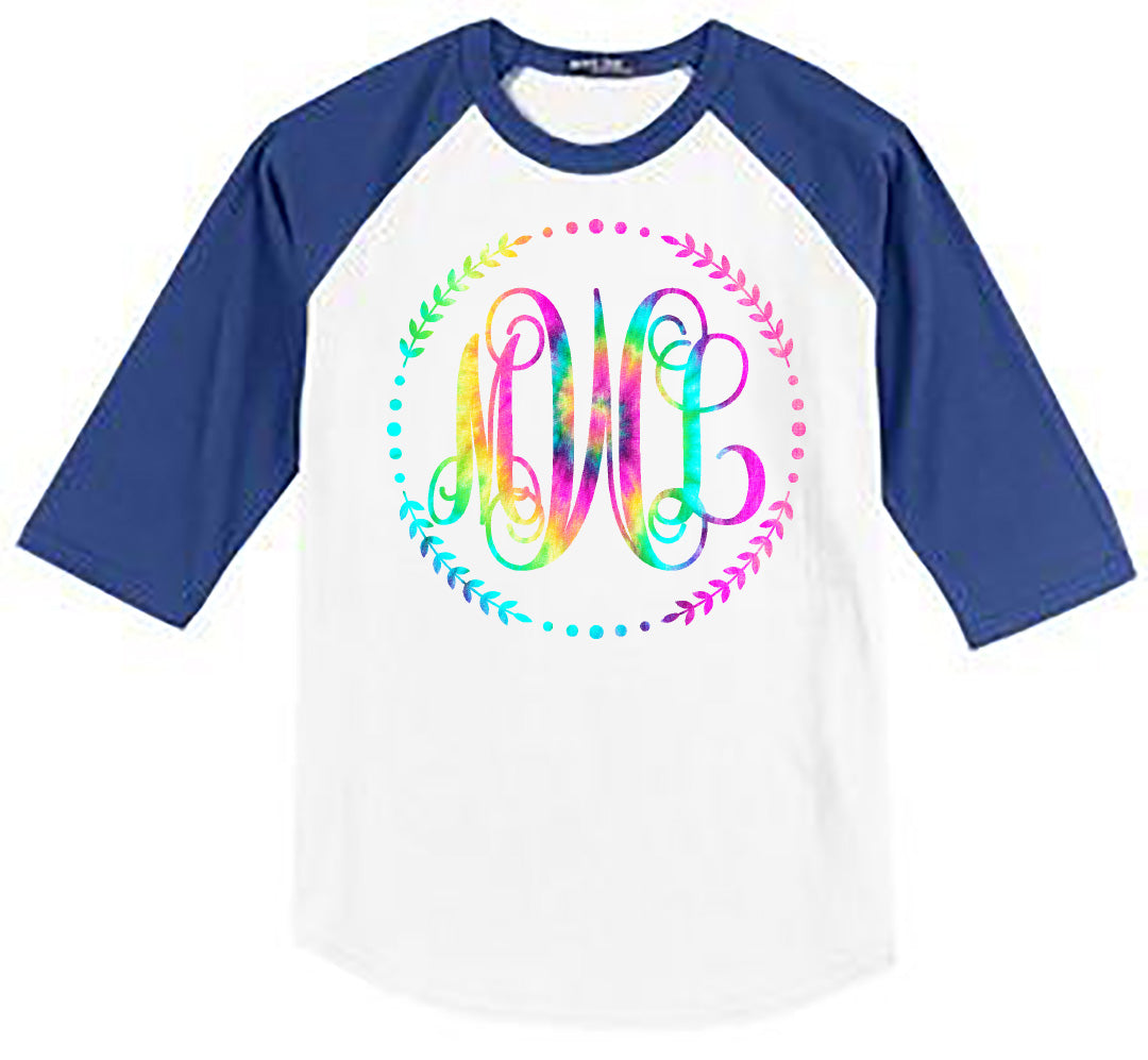 TIE DYE PASTEL VINE MONOGRAM SHIRT - Southern Grace Creations
