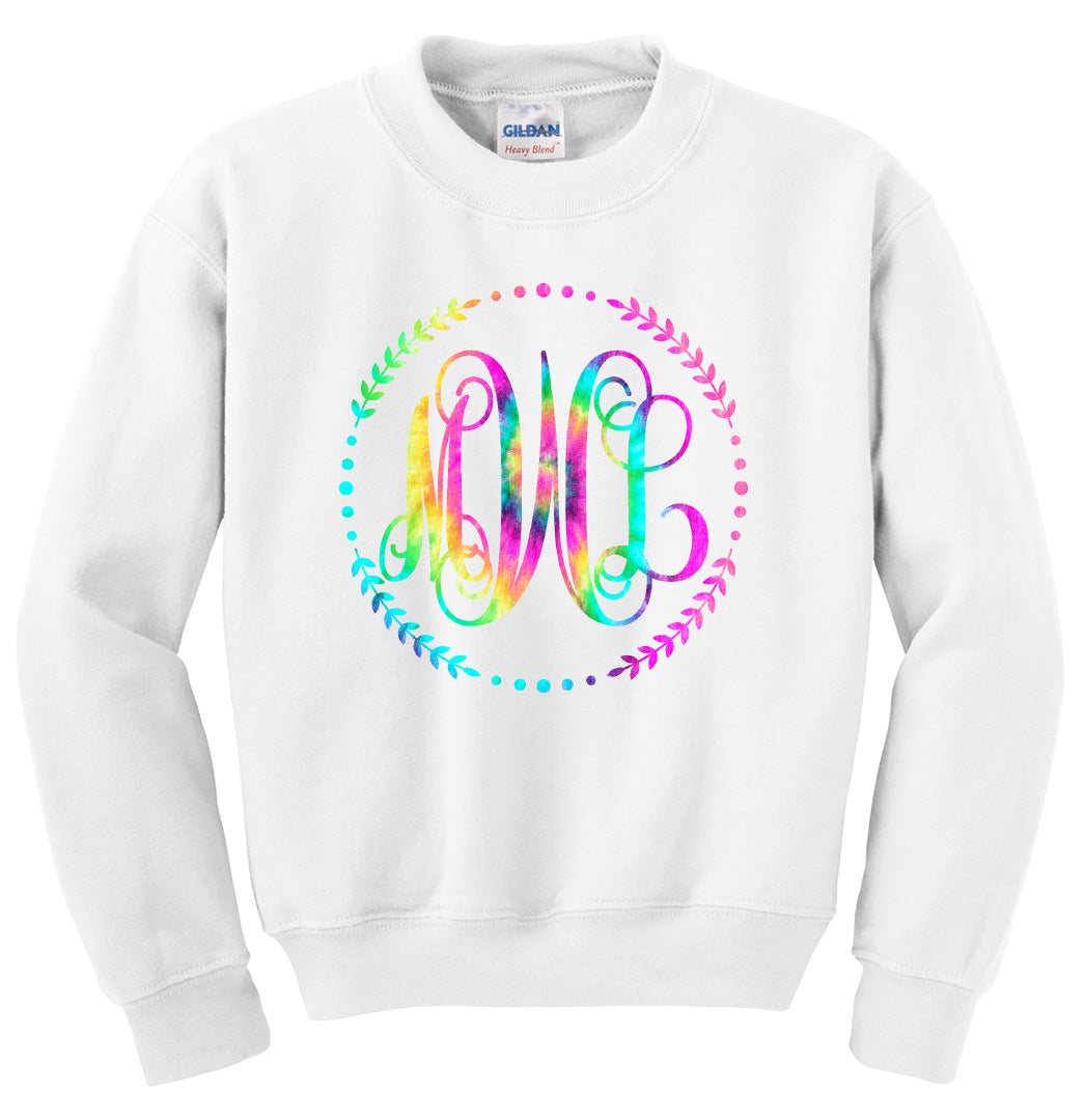 TIE DYE PASTEL VINE MONOGRAM SHIRT - Southern Grace Creations
