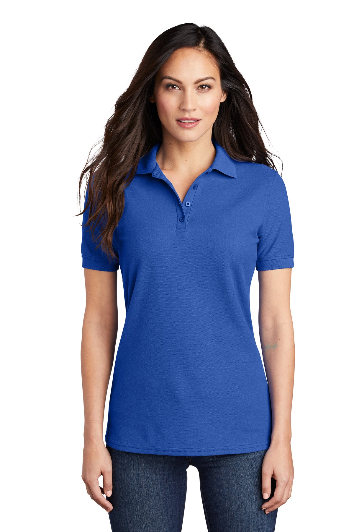 Tattnall - Ladies Cotton Pique Polo with Tattnall - Royal (LKP155) - Southern Grace Creations