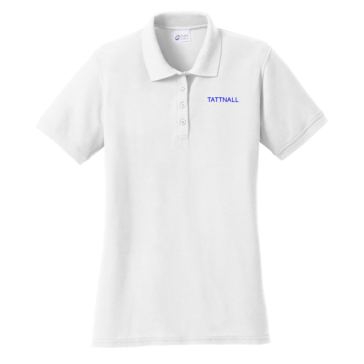 Tattnall - Ladies Cotton Pique Polo with Tattnall - White (LKP155) - Southern Grace Creations