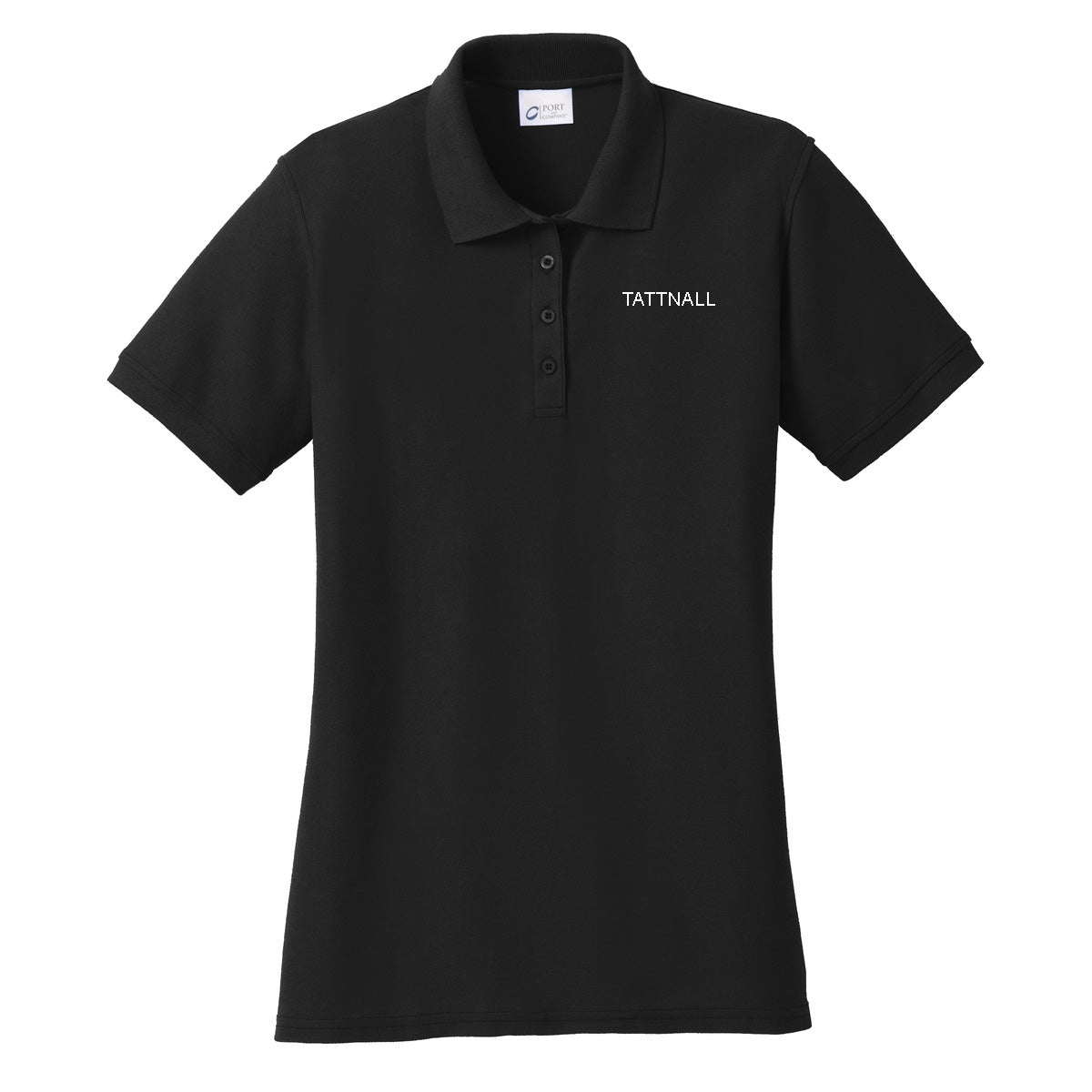 Tattnall - Ladies Cotton Pique Polo with Tattnall - Black (LKP155) - Southern Grace Creations