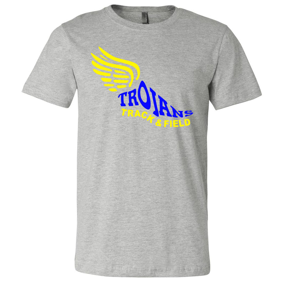 Tattnall - Trojans Track & Field with Wings - Athletic Heather (Tee/DriFit/Hoodie/Sweatshirt) - Southern Grace Creations