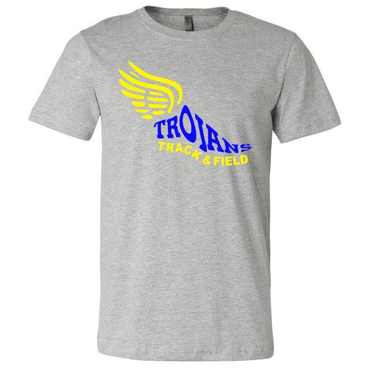 Tattnall - Trojans Track & Field with Wings - Athletic Heather (Tee/DriFit/Hoodie/Sweatshirt) - Southern Grace Creations