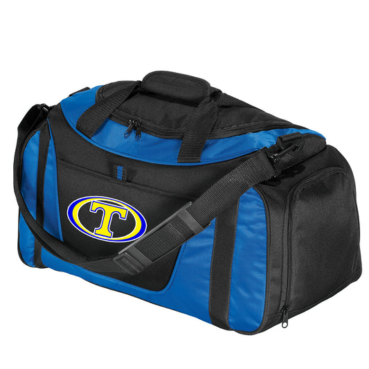 Tattnall - Two-Tone Duffel with Oval T - Royal/Black (Bg1040) - Southern Grace Creations