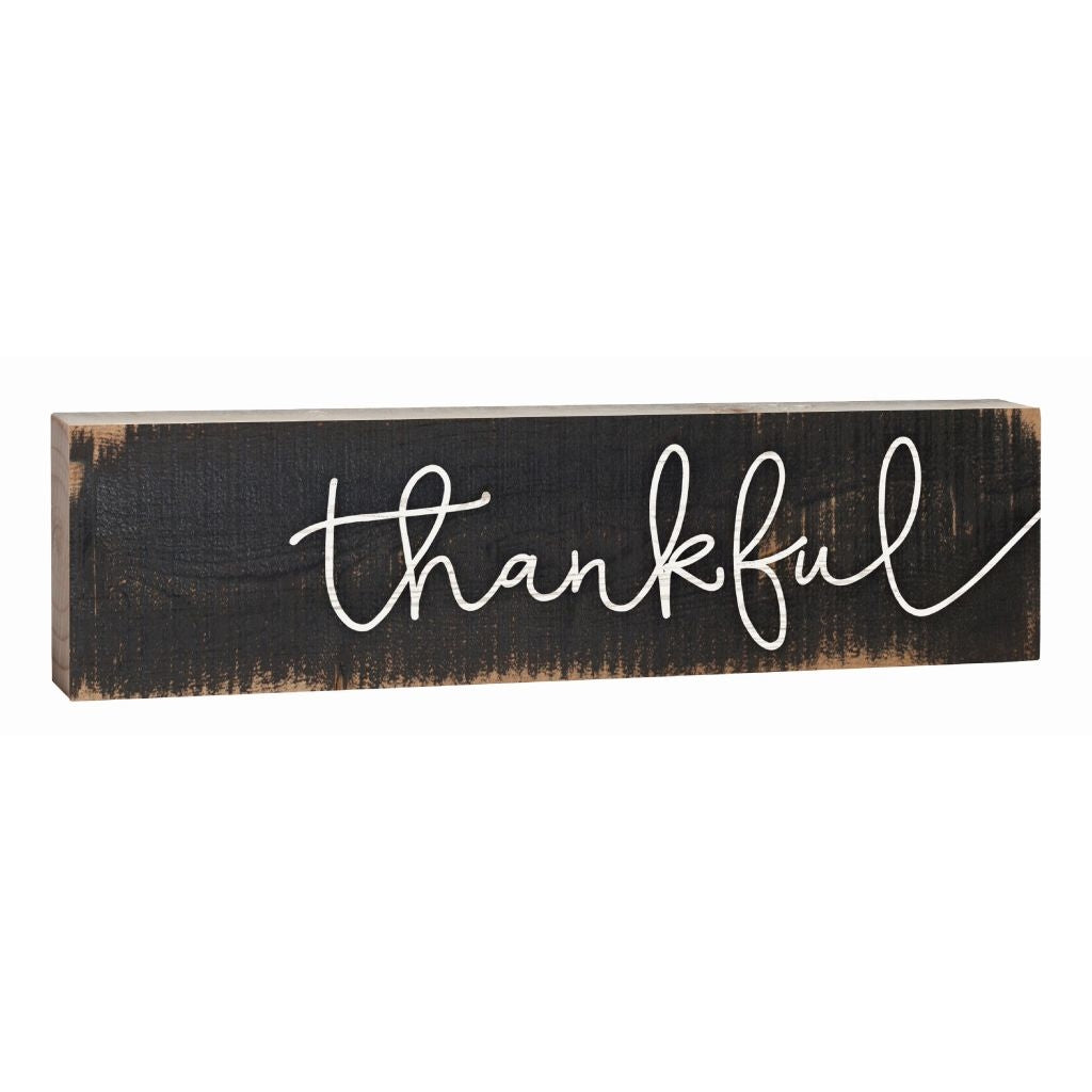 "Thankful" Block Decor - 1.5x6 - Southern Grace Creations