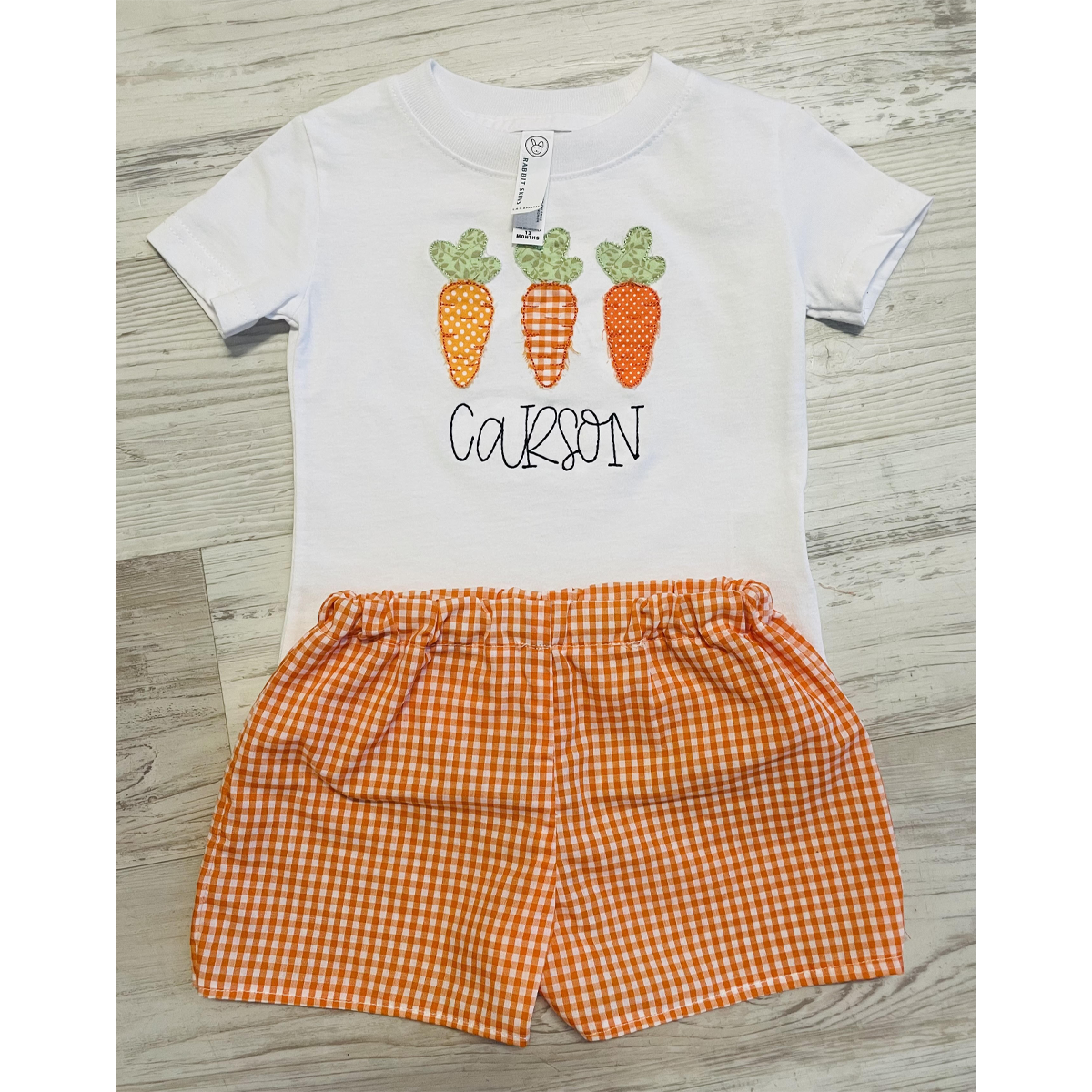 Three Yummy Carrots-  Children Set - Southern Grace Creations