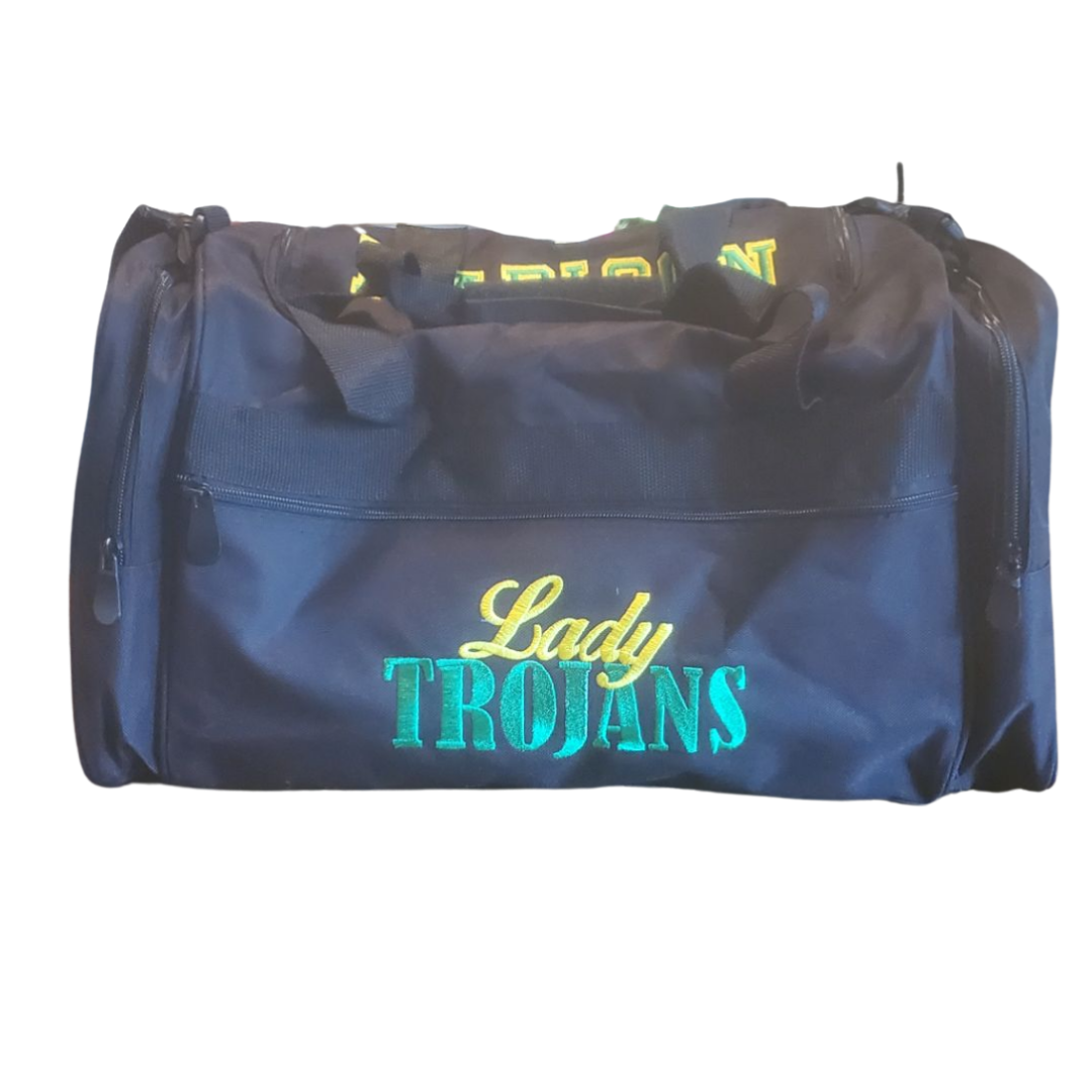 Twiggs Academy - Lady Trojans Duffel Bag - Black (BG970) - Southern Grace Creations