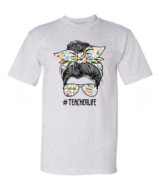 Twiggs Academy -Teacher Life Messy Bun - Ash (Tee/Hoodie/Sweatshirt) - Southern Grace Creations