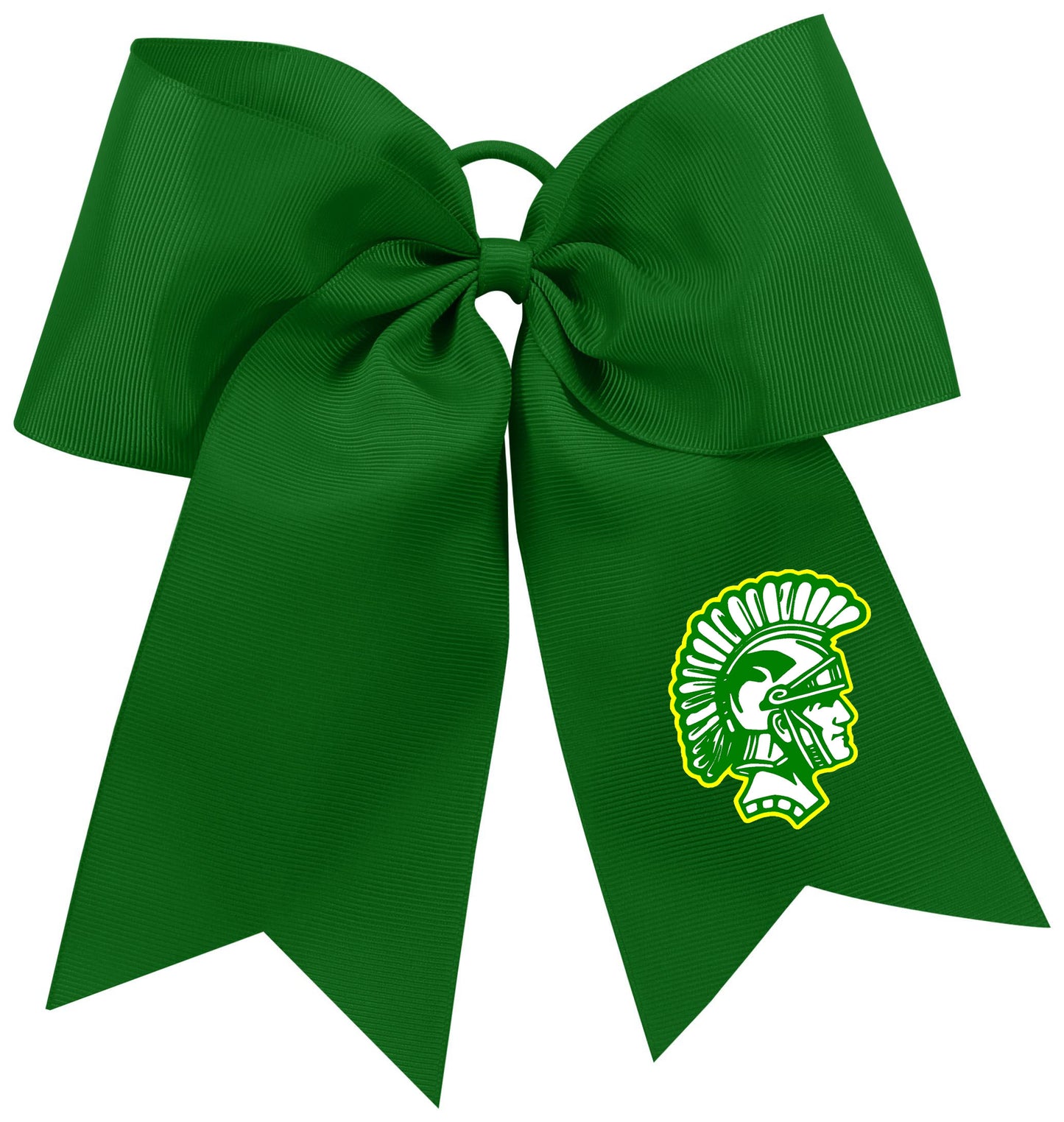 Twiggs Academy - Trojan Head Cheer Bow - Green - Southern Grace Creations